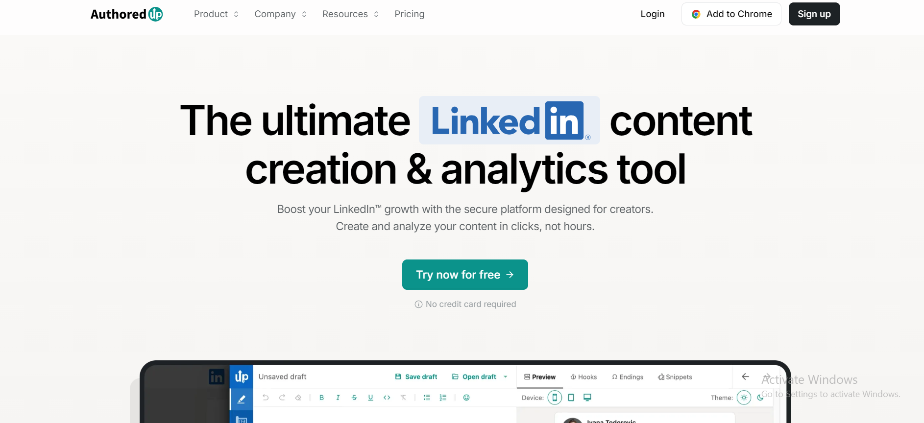 Use AuthoredUp for creating best LinkedIn posts 